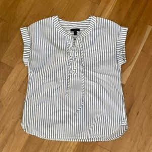 J. Crew Cotton Popover Striped Top